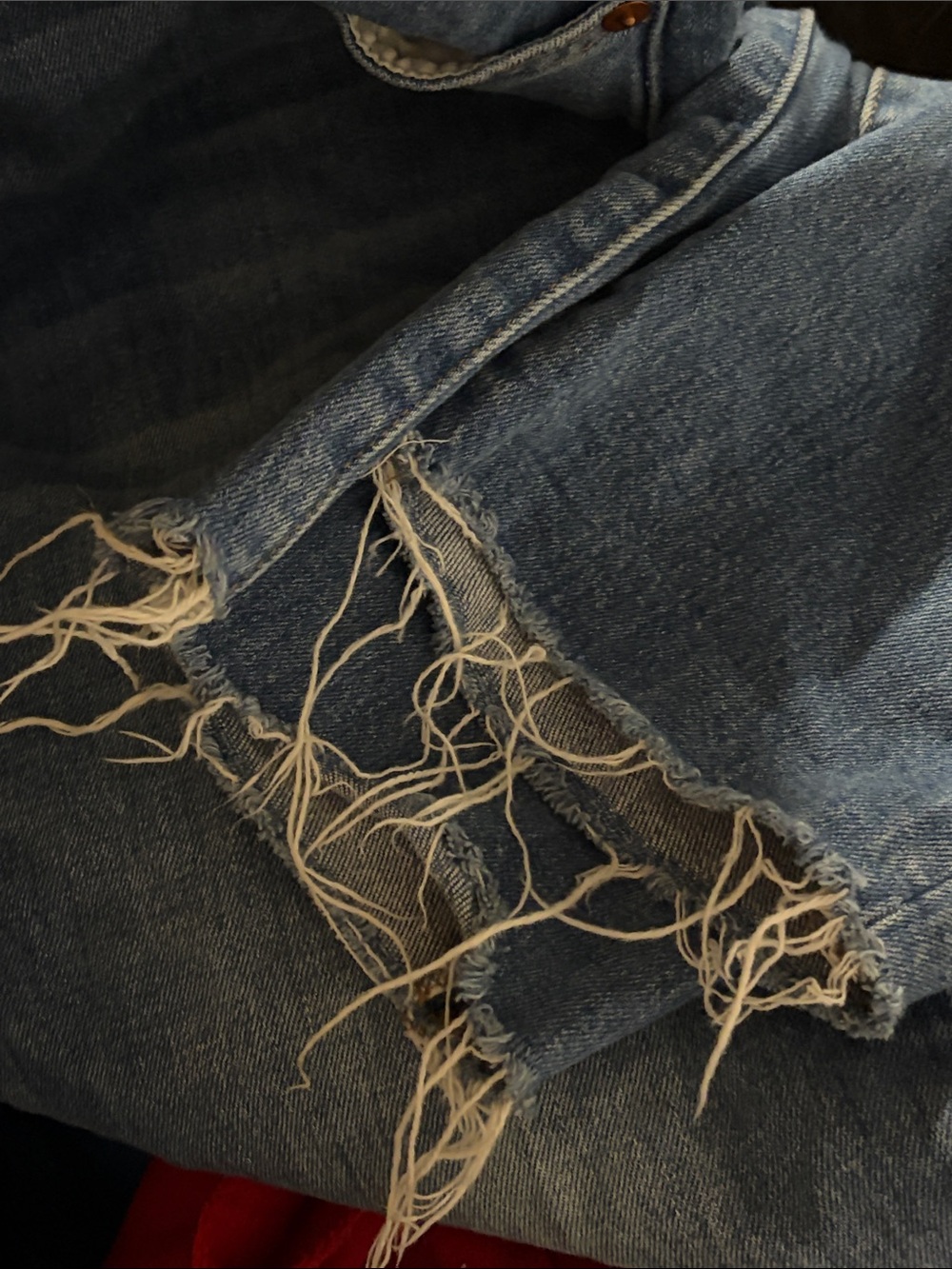 Madewell High Rise Slim Crop Boy Jeans Straight 26x24 Medium Wash Sz 26 frayed - Picture 7 of 8